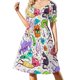 thumbnail image 4 of Vestido de verano de manga corta con bonito estampado para mujer, vestido de fiesta de lujo para mujer, vestido de cóctel o de graduación., 4 of 8