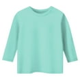 thumbnail image 4 of Duqingm Girls Long Sleeve Shirts Girls Long Sleeve T-Shirt Children Crew Neck Tops Girls T Shirt Mint Green,8-9 Years, 4 of 5