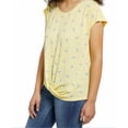 thumbnail image 3 of ﻿Izod Ladies’ Pineapple Printed Knot Shirt Tee T-Shirt, Yellow Medium, 3 of 3
