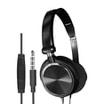 thumbnail image 2 of Auriculares para computadora con sonido de graves potentes y ajustables para karaoke. Auriculares supraurales. Negro con micrófono, 2 of 8