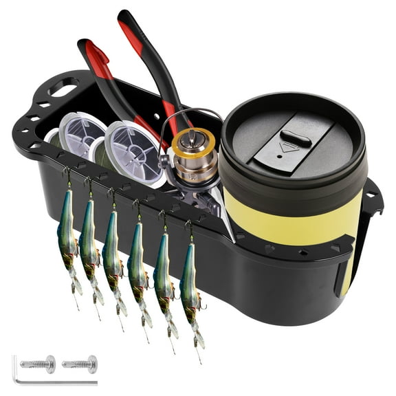 Grusce Boat Cup Holder with Screws ABS Boat Caddy Organizer Multifunctional Marine Cup Holder Reliable Boat Drink Holder Pontoon Cup Holder for Drinks Beverage Phone Storage