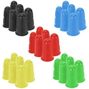 30 Pieces Rubber Finger Tips Silicone Covers, Finger Covers, Silicone Finger Cots, Finger Cots in 3 Sizes and 5 Colors, for Counting, Collating, Writing, Sorting, Hot Glue Sewing and Sport Supplies