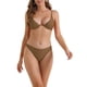 thumbnail image 1 of INSPIRAR CHIC Conjuntos de Bikini de Mujer con Halter y Aros, 2 Piezas, Tirantes Ajustables, Parte Inferior en Triángulo, Trajes de Baño, Grande, Café, 1 of 5