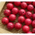 thumbnail image 2 of U8MO 10mm Beautiful Red Turquoise Round Loose Beads 16", 2 of 6