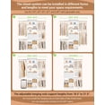 thumbnail image 6 of Homieasy Adjustable Small Closet System, 3.2-6.8FT Expandable Closet Organizer with 2 Wooden Drawers & 5 Heavy-Duty Hanging Rods, White, 6 of 8