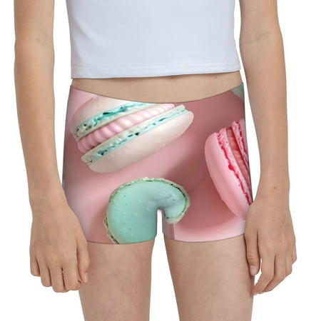 Pofeuu Pastel Macarons Delight Print Soft Cotton Girls Boyshort panties Toddler Underwear-X-Small