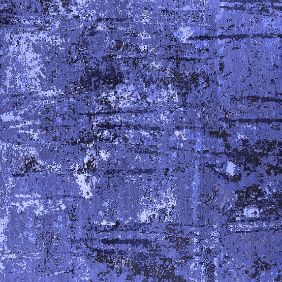 Ahgly Company Indoor Square Oriental Blue Industrial Area Rugs, 6' Square