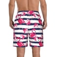 thumbnail image 3 of Yiaed Flamingos Print Men's Swim Trunks with Lining Quick Dry Sports Shorts Beach Shorts Boardshorts-Large, 3 of 5