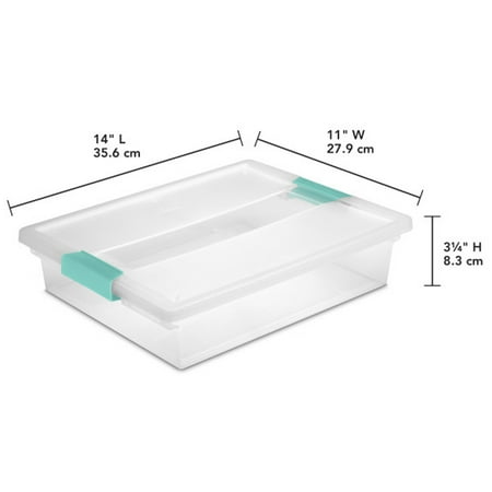 Sterilite - Large Plastic File Clip Box Storage Tote Container with Lid (12 Pack)
