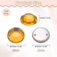 thumbnail image 2 of 100Pack Flat Back Sew on Rhinestones Beads, 10mm Crystal Round Gems, Golden Yellow, 2 of 6