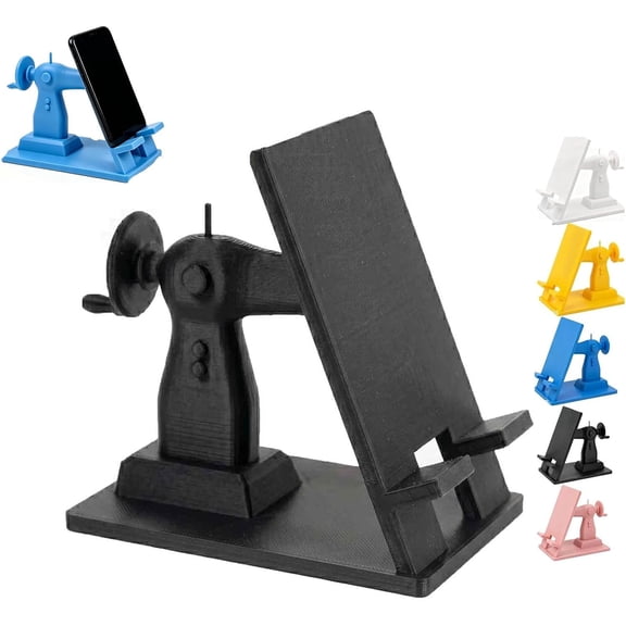 Sewing Machine Phone Stand for Desk, 3D Printed Retro Phone Holder for Craft Room, Hands-Free Smartphone Mount for Quilters & Sewists, Vintage Decor