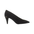 thumbnail image 4 of Womens MICHAEL Michael Kors Lizzy Mid Pump Classic Dress Heels, Black Suede, 4 of 5