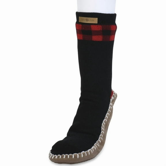 Gaahuu mens knit faux shearling lined soft sole slipper socks