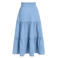 thumbnail image 6 of EnJoCho Linen Skirts for Girls Trendy Summer Boho Maxi Skirts with Back Slit Casual Elastic Waist Drawst𝗋ing Long Fl𝗈wy Skirt, 6 of 9
