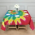 thumbnail image 3 of Colorful Tie Dye Mandala Pattern Square Tablecloth,Waterproof Square Table Cover,Wipeable Spillproof Washable Table Cover for Home Kitchen Party Decor 42"X42"(107x107cm), 3 of 6