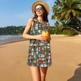 thumbnail image 3 of Disketp Alcohol Bottles para Vestido sin Mangas para Mujeres, Vestidos de Verano para Mujeres, Casual y Holgado para la Playa, 3 of 7