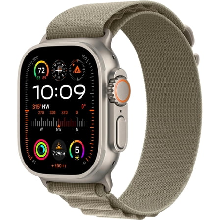 Pre-Owned Restored Apple Watch Ultra 2 (GPS + LTE) 49MM Titanium Case Olive Alpine Loop