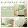 thumbnail image 6 of ANMINY Fleece Recliner Cover, Ultra-Soft Lambswool-Like Polyester Chair Protector with Non-Slip Silicone Particles, Machine Washable, Pet & Stain Resistant Furniture Cover, Green, 6 of 8