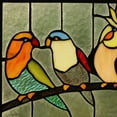 thumbnail image 3 of RADIANCE Goods Tiffany-Glass Featuring Birds Window Panel 25.5x10.5, 3 of 4