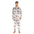 thumbnail image 3 of FORMRS Onesies Pajama for Adults Unisex Hoodie Winter Jumpsuit One Piece Sleepwear, Sizes S-2XL, Beige Snow Houses, 3 of 7