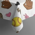 thumbnail image 5 of Colorful Softball and Fashion Icons Pattern Square Tablecloth,Waterproof Square Table Cover,Wipeable Spillproof Washable Table Cover for Home Kitchen Party Decor 42"X42"(107x107cm), 5 of 6