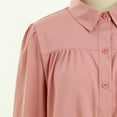 thumbnail image 6 of vigerkar Womens Shirts Button Down Lantern Long Sleeve Blouse Fashion Casual Tops 2025 Pink, L, 6 of 7