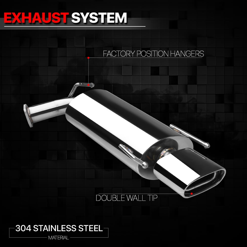 DNA Motoring  For 07-11 Toyota Camry l4 XV40 5.5" Oval Muffler Tip Axle Back Exhaust System