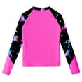 thumbnail image 4 of Ocealan Upf 50+ Swim Shirts for Girls Floral Long Sleeve Athletic Top Surfing Rashguard Cover Hot Pink 10, 4 of 5