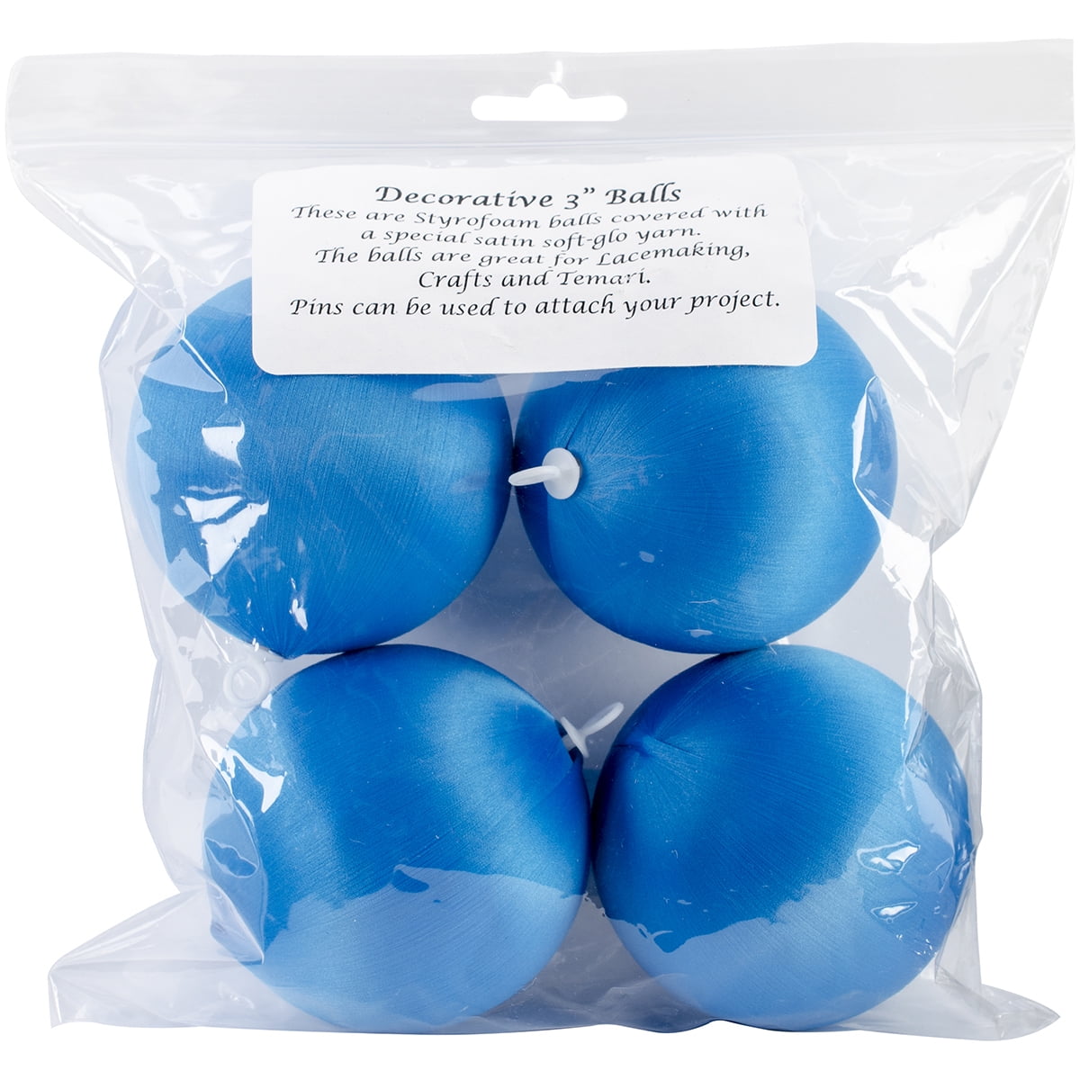 Handy Hands Decor Satin Covered Styrofoam Balls 3 4/Pkg-Turquoise