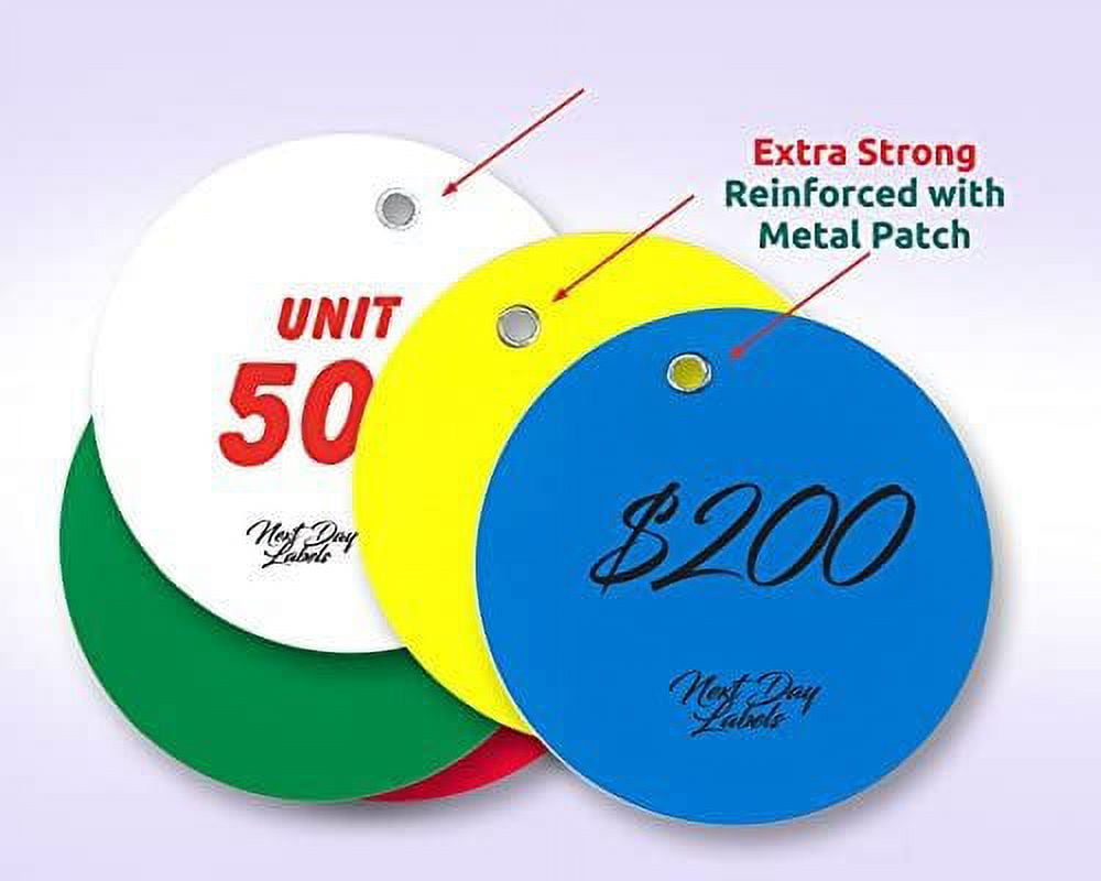 3" Strong Vinyl Circle Tags Blue Pack of 50