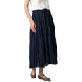 thumbnail image 1 of Falda De Verano Falda larga de lino y algodón estilo bohemio para mujer, informal, con cintura elástica, traje de vacaciones Ygjytge Azul Marino L para Mujer, 1 of 7