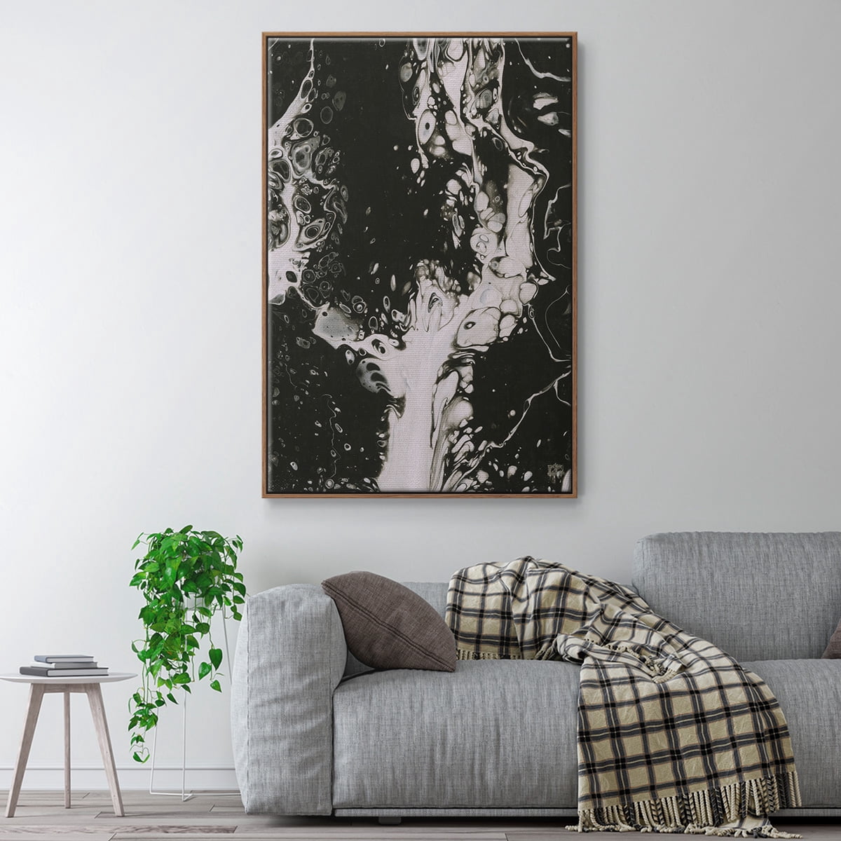 C37 Framed Premium Gallery Wrapped Canvas - Ready to Hang - 25 x 37 - Walnut Floating Frame