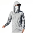 thumbnail image 2 of Cxenplz Men's Hooded Sun Shirts with Mask Quick Dry Fishing Shirts Long Sleeve UPF 50 Sun Guards Cooling Hoodies Hiking Shirts with Pocket, 2 of 3