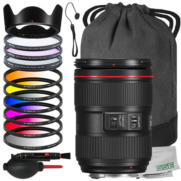 Ultimaxx Advanced Canon EF 24-105mm f/4L IS II USM Lens Bundle (White Box) - Includes: 3PC Protective Filter Kit & So Much More (18pc Bundle)