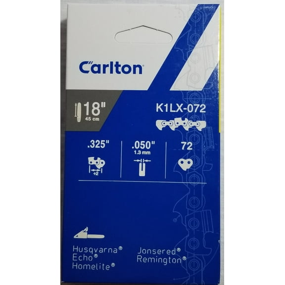 Carlton 18-inch Chainsaw Chain K1L-072 .325 .050 72DL Professional Grade Compatible with Husqvarna