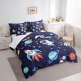 thumbnail image 3 of Castle Fairy 7-Piece Kids Astronaut Rocket Twin Bedding Set, 3 of 8