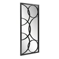 thumbnail image 2 of Tyler Dillon Rectangular Metal Framed Black Wall Mirror with Circular Overlays - 47"H x 21"W, 2 of 10