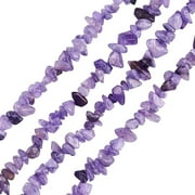 63 inch 2 Strands Natural Amethyst Crystal Chip Strands Dyed Amethyst Chip Stone Loose Gemstones Beads Drilled Strand Amethyst Beads Gravel Gemstone Chips Beads 31.5 inch/Strand