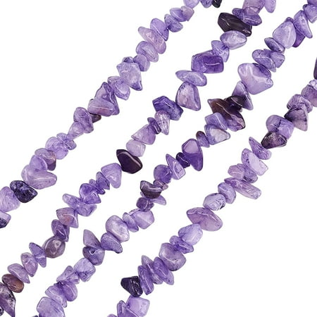 63 inch 2 Strands Natural Amethyst Crystal Chip Strands Dyed Amethyst Chip Stone Loose Gemstones Beads Drilled Strand Amethyst Beads Gravel Gemstone Chips Beads 31.5 inch/Strand