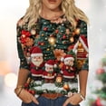 thumbnail image 2 of Women's Festive Christmas Sweater with Santa Claus and Holiday Village Design, Cozy and Soft Knit Pullover, 2 of 5