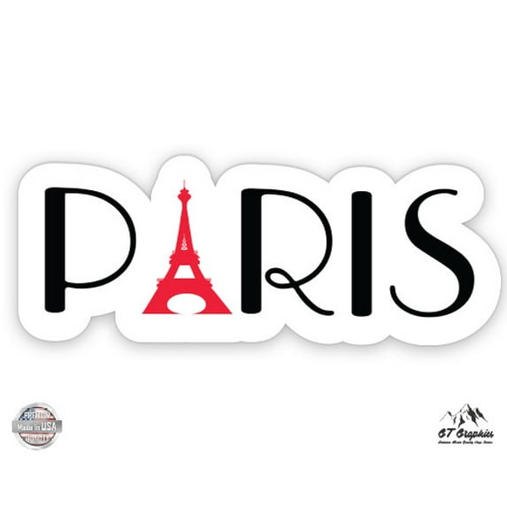 Paris - 5" Vinyl Sticker - For Car Laptop I-Pad - Waterproof Decal