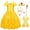 B004-Yellow-Belle, variant on Jurebecia Princess Dress for Girls Costume Kids Off Shoulder Layered Toddler Halloween Cosplay Birthday Party Outfit up Yellow 120 cm 5-6 Years