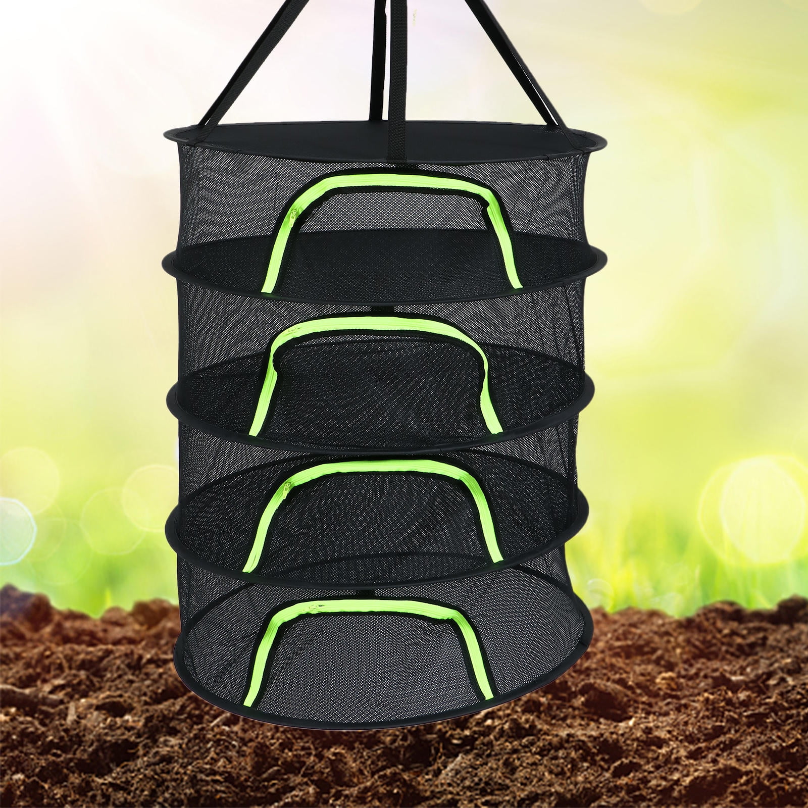 ELAYARD Black Multi-Functional Drying Net Basket, 1 Piece - Ideal for Gardeners, Outdoor Use, Camping, and Home Storage Solutions