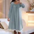 thumbnail image 7 of Nightgowns for Women Soft House Dress Long Sleeve Night Gowns Comfy Sleepwear Blue M, 7 of 7