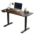 thumbnail image 6 of Electric Standing Desk, Adjustable Desk, Computer Desk&nbsp;with LED Display and Type-C Fast Charge, 55 Inch Double Beam Frame, Anti-Collision for Home Office, Black and Brown, 6 of 11