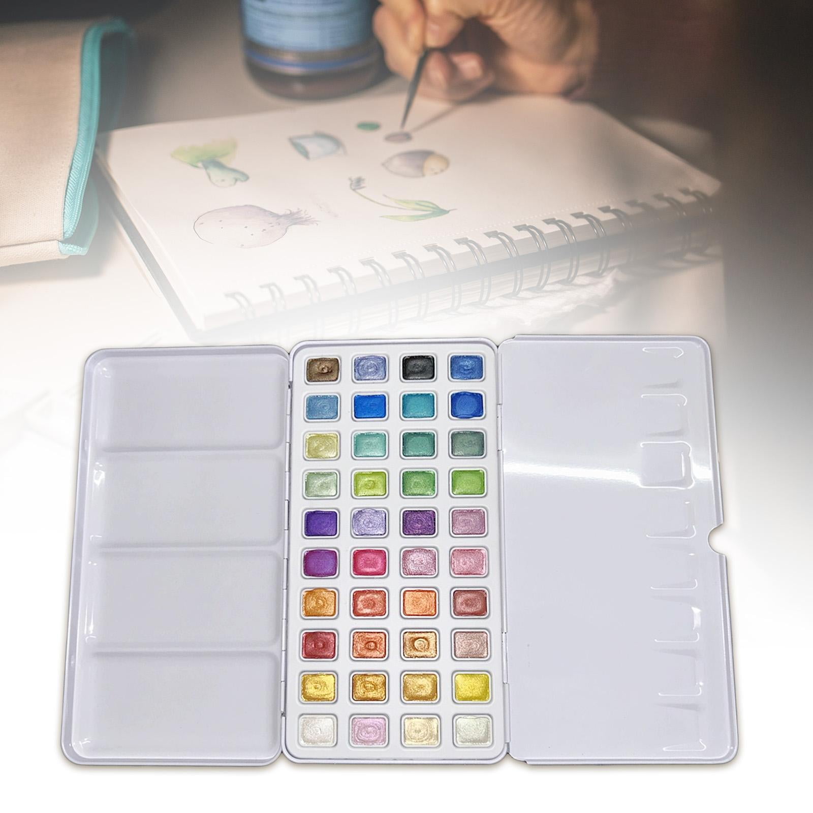 HOMYL Solid Watercolor Paint Set with 40 Bright Colors in Portable Box for Artists 1ml