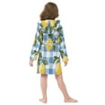 thumbnail image 7 of FORMRS Niños Bathrobe Unisex Hooded Robe Soft Plush Pajamas Sleepwear, Size 4-6T, Light Blue Plaid, 7 of 7