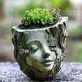 thumbnail image 4 of Goddess Face Flower Pot Planter - Resin Succulent Planter with Drainage Hole - Decorative Head Planter for Indoor/Outdoor - Cute Animal Sculpture Planter for Home & Garden Decor, 4 of 6