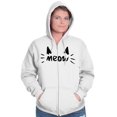 thumbnail image 5 of Meow Crazy Cat Ladies Ears Whiskers Zip Hoodie Sweatshirt Women Brisco Brands X, 5 of 6