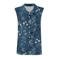 thumbnail image 5 of GXIPO Womens Sleeveless Button Down Shirt Classic Collared Blouse Basic Tank Tops Work Office Chiffon Tops Blue S, 5 of 6